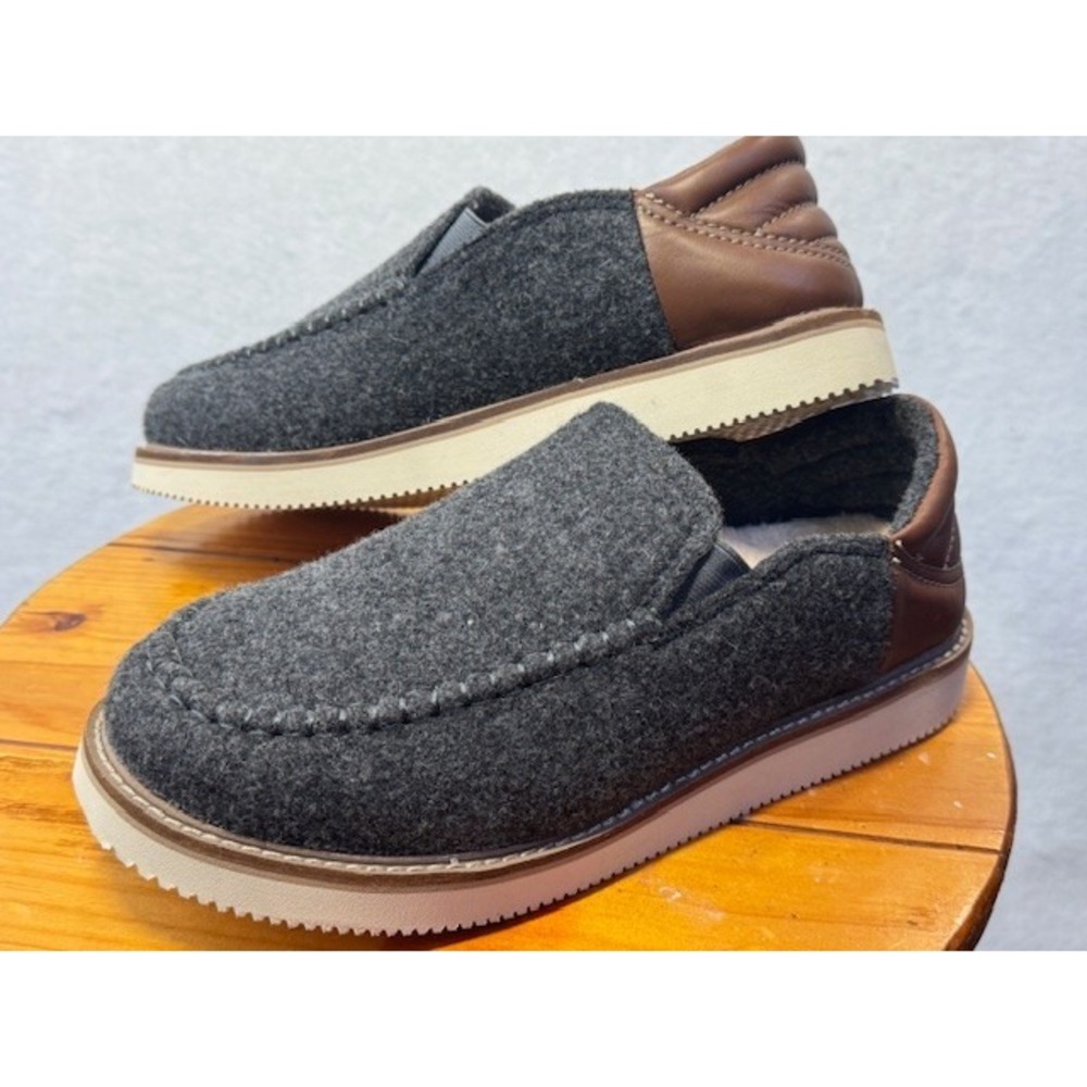 Sanuk Men's Cozy Vibe Low Wool Slipper Grey Shoes Size 8‎ Preppy Indie Skater
